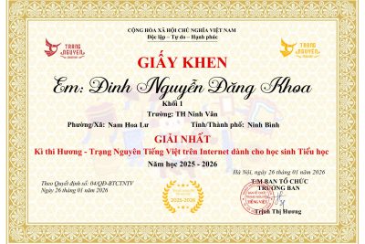 Giấy khen kì thi Hội – Trạng nguyên Tiếng việt